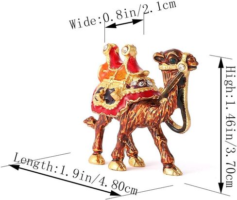 QIFU Hand Painted Enameled Mini Camel Decorative Hinged Jewelry Trinket Box Unique Gift for Home Decor in Saudi Arabia