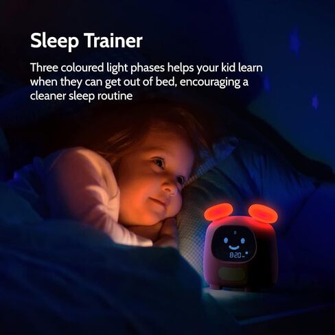 ساعة منبه بلينكي للأطفال من آي بوكس ​​مع مدرب للنوم، إضاءة ليلية وأصوات نوم، مناسبة لإيقاظ الساعة للأطفال مع مؤقت قيلولة، ساعات منبه للأطفال للفتيات والفتيان، ساعة ضوء أحمر وأخضر فاتح للأطفال in Kuwait
