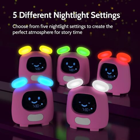 ساعة منبه بلينكي للأطفال من آي بوكس ​​مع مدرب للنوم، إضاءة ليلية وأصوات نوم، مناسبة لإيقاظ الساعة للأطفال مع مؤقت قيلولة، ساعات منبه للأطفال للفتيات والفتيان، ساعة ضوء أحمر وأخضر فاتح للأطفال in Kuwait