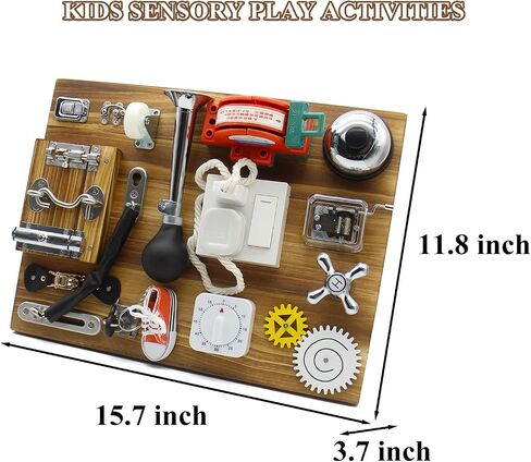 Mostop Toddler Busy Board Montessori Wooden Busy Board with Light Switches, Locks, Shoe Laces, Gears Sensory Travel Toy for Educational Toddler Activities for 3 4 5 6Year Old Boys & Girls in Saudi Arabia