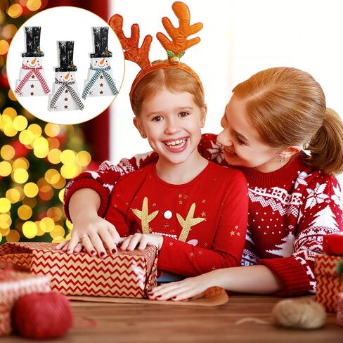 Spiareal 3 Pcs Snowman Christmas Decoration Snowman Tabletop Figurine Wooden Rustic Desktop Centerpieces Snowman Tiered Tray Decor for Xmas Party in Saudi Arabia