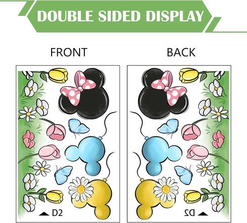 112 قطعة من Yovkky 112 قطعة من ملصقات نافذة الفأر الكرتونية Hello Spring 9 ورقات، ملصقات سلة بالون زهرة التوليب ديزي ديكور، فراشة زهرية موسمية لتزيين المطبخ المنزلي in Kuwait