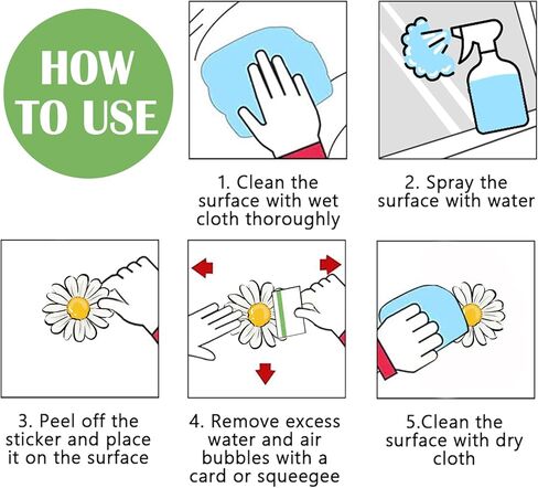 112 قطعة من Yovkky 112 قطعة من ملصقات نافذة الفأر الكرتونية Hello Spring 9 ورقات، ملصقات سلة بالون زهرة التوليب ديزي ديكور، فراشة زهرية موسمية لتزيين المطبخ المنزلي in Kuwait