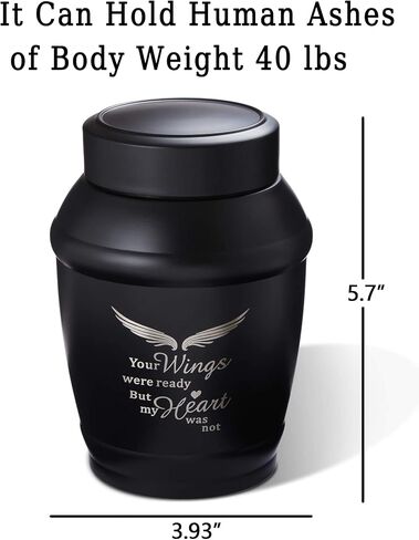 Large Urns for Human Ashes Adult Male Female,Up to 220 lbs Cremation Urns for Adult Ashes,Angel Wings Memory Decorative Funeral Burial Urn for Men in Saudi Arabia