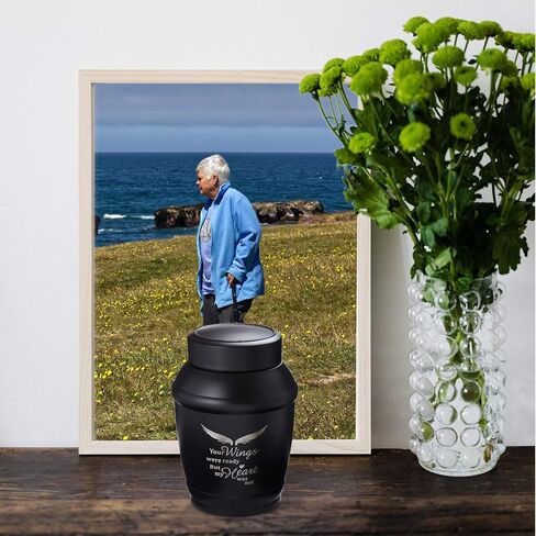 Large Urns for Human Ashes Adult Male Female,Up to 220 lbs Cremation Urns for Adult Ashes,Angel Wings Memory Decorative Funeral Burial Urn for Men in Saudi Arabia