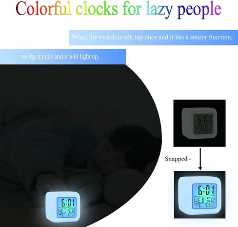 ساعة منبه رقمية للأطفال، إعداد سهل للاستيقاظ، ساعة منبه للأطفال الأولاد والبنات والطلاب، منبه رقمي كبير لعرض الوقت والتاريخ مع قيلولة بعد الظهر، ساعة منبه مكعبة متوهجة ليلية LED مع ضوء in Kuwait