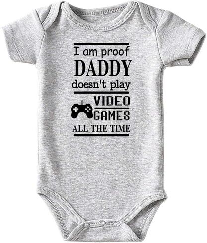ملابس Acwssit Daddy Play Games للأطفال الأولاد ملابس للجنسين مضحكة للأطفال البنات من عمر 0 ​​إلى 3 أشهر in Kuwait