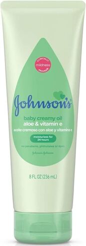 Johnsons Baby Creamy Oil Aloe Vera & Vitamin-E 8 Ounce (236ml) (3 Pack) in Saudi Arabia