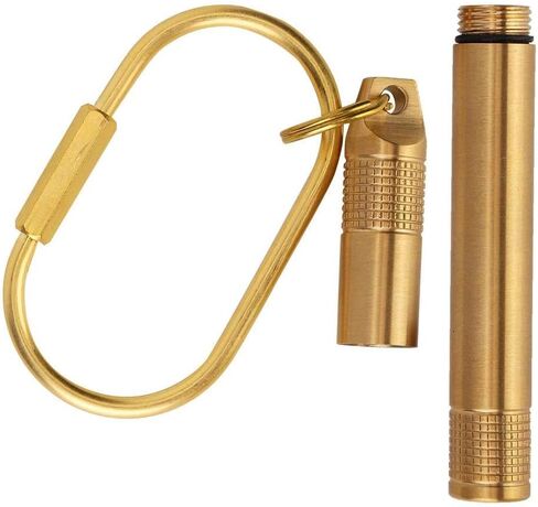 علبة حبوب الدواء Alomejor حامل زجاجات من النحاس مع حلقة مفاتيح صغيرة لتخزين السجائر الطبية للتخييم والسفر in Kuwait