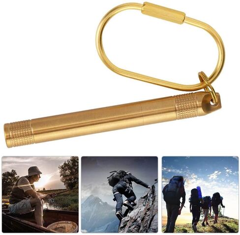 علبة حبوب الدواء Alomejor حامل زجاجات من النحاس مع حلقة مفاتيح صغيرة لتخزين السجائر الطبية للتخييم والسفر in Kuwait