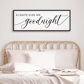 GraceView Goodnight Framed Canvas Wall Decor (Black)