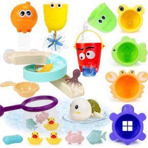 ألعاب الحمام للأطفال من عمر 1 إلى 3 سنوات، 25 قطعة من ألعاب الحمام للأطفال الصغار من سن 2 إلى 4 سنوات، ألعاب الحمام للأطفال من عمر 6 إلى 12 شهرًا تتضمن ألعاب الحيوانات العائمة | شبكة صيد السمك | مسار الحائط | السباحة الساعة in Kuwait