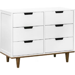 DaVinci Double Marley 6 Drawer Dresser, White and Walnut in Saudi Arabia