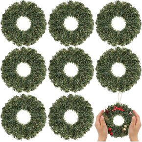 Yuxung 8 Pcs Mini Christmas Wreath Artificial Wreaths for Christmas Decorations Holiday Pine Wreaths for Xmas Holiday New Year Door Home Window Party Decorations, 6 inch in Saudi Arabia