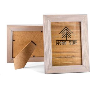 Rustic Wooden Picture Frame 5x7 Inch - Set of 2-100% Natural Eco Distressed Wood and Real Glass - Made for Wall and Table Top Display - Black in Kuwait