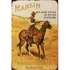 لافتة معدنية جديدة من الألومنيوم ريترو مارلين فايرز رامز راعي البقر الغربية لافتة معدنية مقاس 8 × 12 بوصة من جوياني in Kuwait