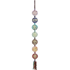JOVIVI 7 Chakra Gemstone Reiki Healing Crystals Tree of Life Hanging Ornament Meditation Tumbled Stones Window Wall Hanger for Feng Shui Yoga Home Indoor Decorations in Kuwait