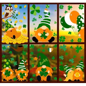 100 قطعة من ملصقات النوافذ لعيد القديس باتريك من VEYLIN، ملصقات نافذة شامروك خضراء لديكورات المكاتب المنزلية in Kuwait