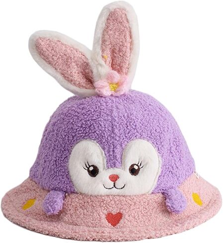 قبعة دلو شتوية دافئة للفتيات الصغيرات، قبعة لطيفة على شكل أرنب صياد السمك، للأطفال الصغار، من عمر 0 ​​إلى عامين in Kuwait