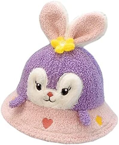 قبعة دلو شتوية دافئة للفتيات الصغيرات، قبعة لطيفة على شكل أرنب صياد السمك، للأطفال الصغار، من عمر 0 ​​إلى عامين in Kuwait