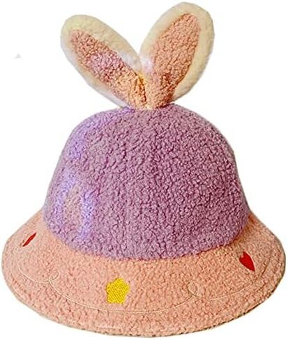 قبعة دلو شتوية دافئة للفتيات الصغيرات، قبعة لطيفة على شكل أرنب صياد السمك، للأطفال الصغار، من عمر 0 ​​إلى عامين in Kuwait