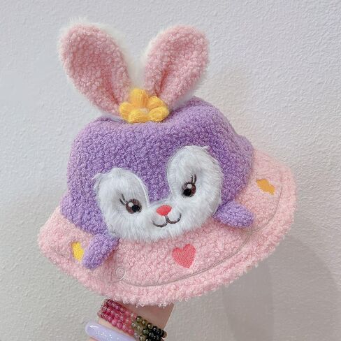 قبعة دلو شتوية دافئة للفتيات الصغيرات، قبعة لطيفة على شكل أرنب صياد السمك، للأطفال الصغار، من عمر 0 ​​إلى عامين in Kuwait