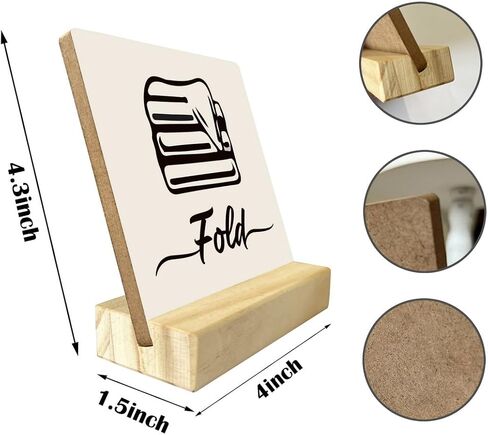 Laundry Sign, Desk Plaque with Wooden Stand 4 x 4.3 inches, Table Decor Art, Laundry Room Decor, Farmhouse Washing Room Decor for Shelf, Home Decor, Laundry Room Rules and Laundry Sign, Fold Sign in Saudi Arabia