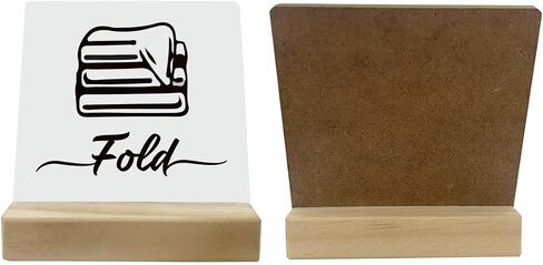 Laundry Sign, Desk Plaque with Wooden Stand 4 x 4.3 inches, Table Decor Art, Laundry Room Decor, Farmhouse Washing Room Decor for Shelf, Home Decor, Laundry Room Rules and Laundry Sign, Fold Sign in Saudi Arabia