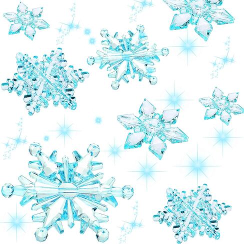 45 Pieces Crystal Snowflake Ornaments Clear Acrylic Snowflake Christmas Xmas Tree Hanging Pendants for Winter Theme Party Favors Supplies (Clear) in Kuwait