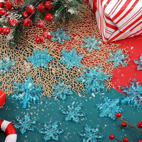 45 Pieces Crystal Snowflake Ornaments Clear Acrylic Snowflake Christmas Xmas Tree Hanging Pendants for Winter Theme Party Favors Supplies (Clear) in Kuwait