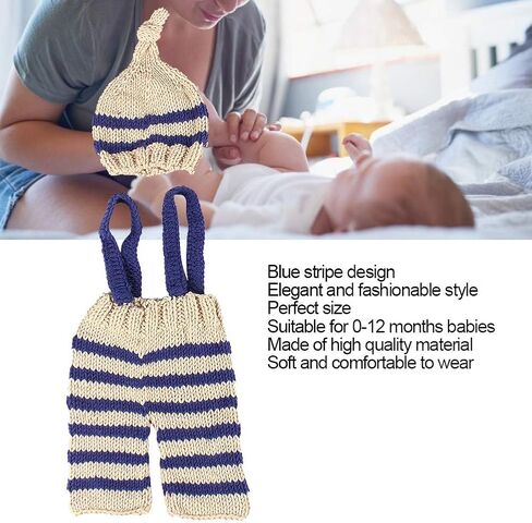 Newborn Photography Props Outfits Crochet Costume Baby Photo Shoot Accessories Fits 0-12 Months in Kuwait