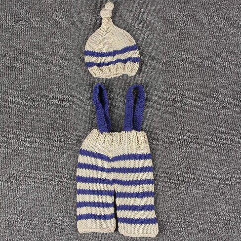 Newborn Photography Props Outfits Crochet Costume Baby Photo Shoot Accessories Fits 0-12 Months in Kuwait