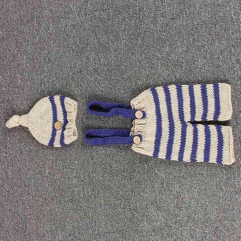 Newborn Photography Props Outfits Crochet Costume Baby Photo Shoot Accessories Fits 0-12 Months in Kuwait