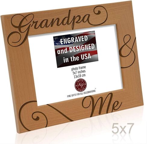 KATE POSH Grandpa and Me Engraved Natural Wood Picture Frame, I Love You Grandpa, Grandparent's Day, Best Grandpa Ever, Grandfather Gifts, Grandpa & Me, Father's Day, Christmas (4x6-Horizontal) in Saudi Arabia