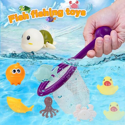 ألعاب الحمام للأطفال من عمر 1 إلى 3 سنوات، 25 قطعة من ألعاب الحمام للأطفال الصغار من سن 2 إلى 4 سنوات، ألعاب الحمام للأطفال من عمر 6 إلى 12 شهرًا تتضمن ألعاب الحيوانات العائمة | شبكة صيد السمك | مسار الحائط | السباحة الساعة in Kuwait