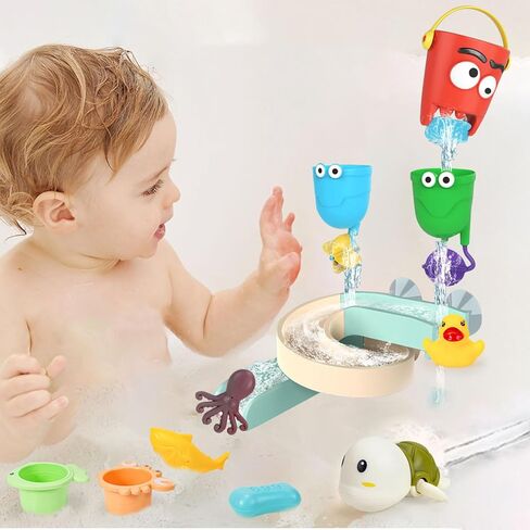 ألعاب الحمام للأطفال من عمر 1 إلى 3 سنوات، 25 قطعة من ألعاب الحمام للأطفال الصغار من سن 2 إلى 4 سنوات، ألعاب الحمام للأطفال من عمر 6 إلى 12 شهرًا تتضمن ألعاب الحيوانات العائمة | شبكة صيد السمك | مسار الحائط | السباحة الساعة in Kuwait