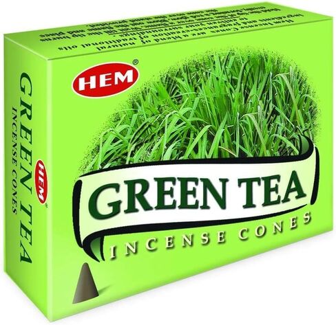 Green Tea - Case of 12 Boxes, 10 Cones Each - HEM Incense From India in Saudi Arabia