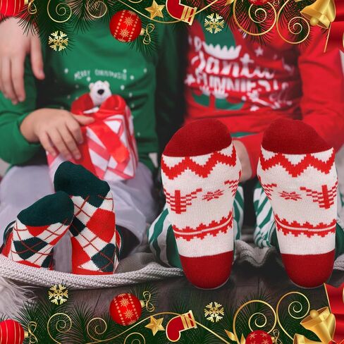 Suhine 80 Pairs Christmas Gift Socks Winter Christmas Socks Cotton Christmas Colorful Warm Socks Polyester Christmas Socks for Kids Bulk Boys Girls in Saudi Arabia