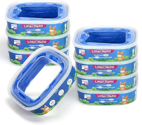 عبوة من 8 قطع من Pleasthome لإعادة تعبئة فضلات القطط، عبوات من سبع طبقات من Evoh المتوافقة مع سطل فضلات القطط القياسية/زائد، عزل Evoh من الروائح in Kuwait