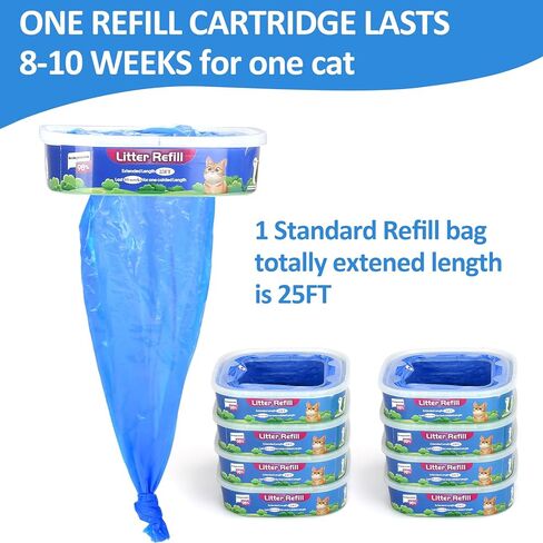 عبوة من 8 قطع من Pleasthome لإعادة تعبئة فضلات القطط، عبوات من سبع طبقات من Evoh المتوافقة مع سطل فضلات القطط القياسية/زائد، عزل Evoh من الروائح in Kuwait