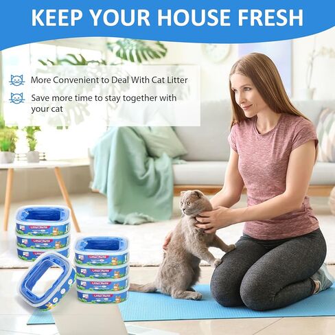 عبوة من 8 قطع من Pleasthome لإعادة تعبئة فضلات القطط، عبوات من سبع طبقات من Evoh المتوافقة مع سطل فضلات القطط القياسية/زائد، عزل Evoh من الروائح in Kuwait