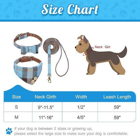 BINGPET Bow Tie Dog Collar and Leash Set,Cute Adjustable Classic Plaid Dog Bandana Collar with Bell, Fit for Small Dogs, Puppies and Cats Outdoor Walking in Saudi Arabia