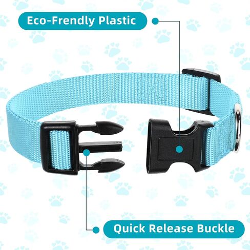 12 Pieces Nylon Dog Collar Bulk, Adjustable Dog Collars with Quick Release Buckle Dogs Collar Bulk for Dogs Walking Running Training, Medium (Blue, Black, Red, Green, Pink, Brown) in Saudi Arabia