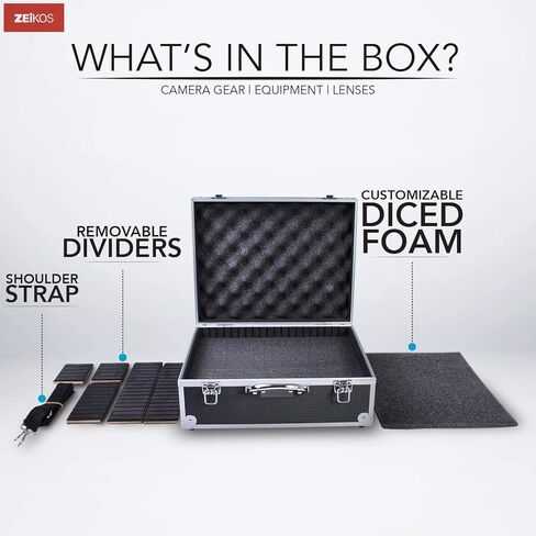 جراب ZE-HC18 من Zeikos بهيكل صلب صغير فاخر مع إسفنج محمي إضافي للسفر والتخزين كاميرا ومعدات وعدسات - كانون ونيكون وسوني ألفا والعديد من كاميرات DSLR in Kuwait