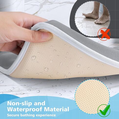 Baby Bath Kneeler and Elbow Rest Pad Set, 1.5 Inch Memory Foam Thick Baby Bath Kneeling Pad and Elbow Pad for Bathtub with Infant Toy and Baby Bath Essentials Organizer Pockets in Kuwait