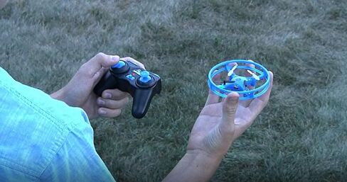 Mindscope Sky Lighter Disc Drone Blue Light Up LED Glow Stunt Action Radio Control RC Technology in Kuwait