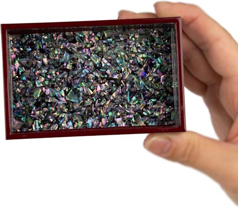 منظم صندوق طاووس جبل فبراير لبطاقات العمل أو المجوهرات أو المفاتيح - صندوق خشبي صغير مزخرف مرصع بصدفة البحر اللؤلؤية - هدايا فريدة للنساء والرجال in Kuwait