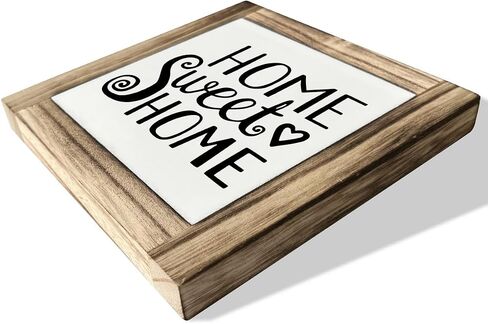 Inspirational Wood Signs, Home Sweet Home Sign, Box Wood Plaques Desk Décor, Farmhouse Home Sign, Stand Up Home Decor Plaque, Table Decorations for Living Room Bedroom, Front Door Decor in Saudi Arabia