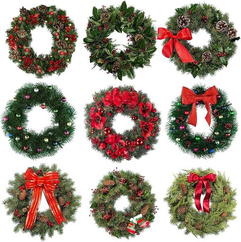 3 Packs Christmas Dark Green 12 Inches Wire Wreath Rings Wire Wreath Frame for New Year Valentines Decoration (Style B) in Saudi Arabia