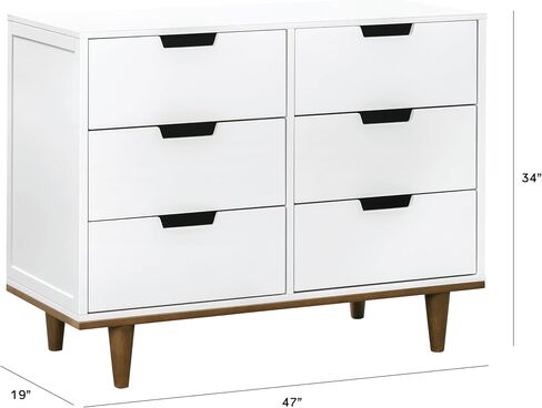 DaVinci Double Marley 6 Drawer Dresser, White and Walnut in Saudi Arabia